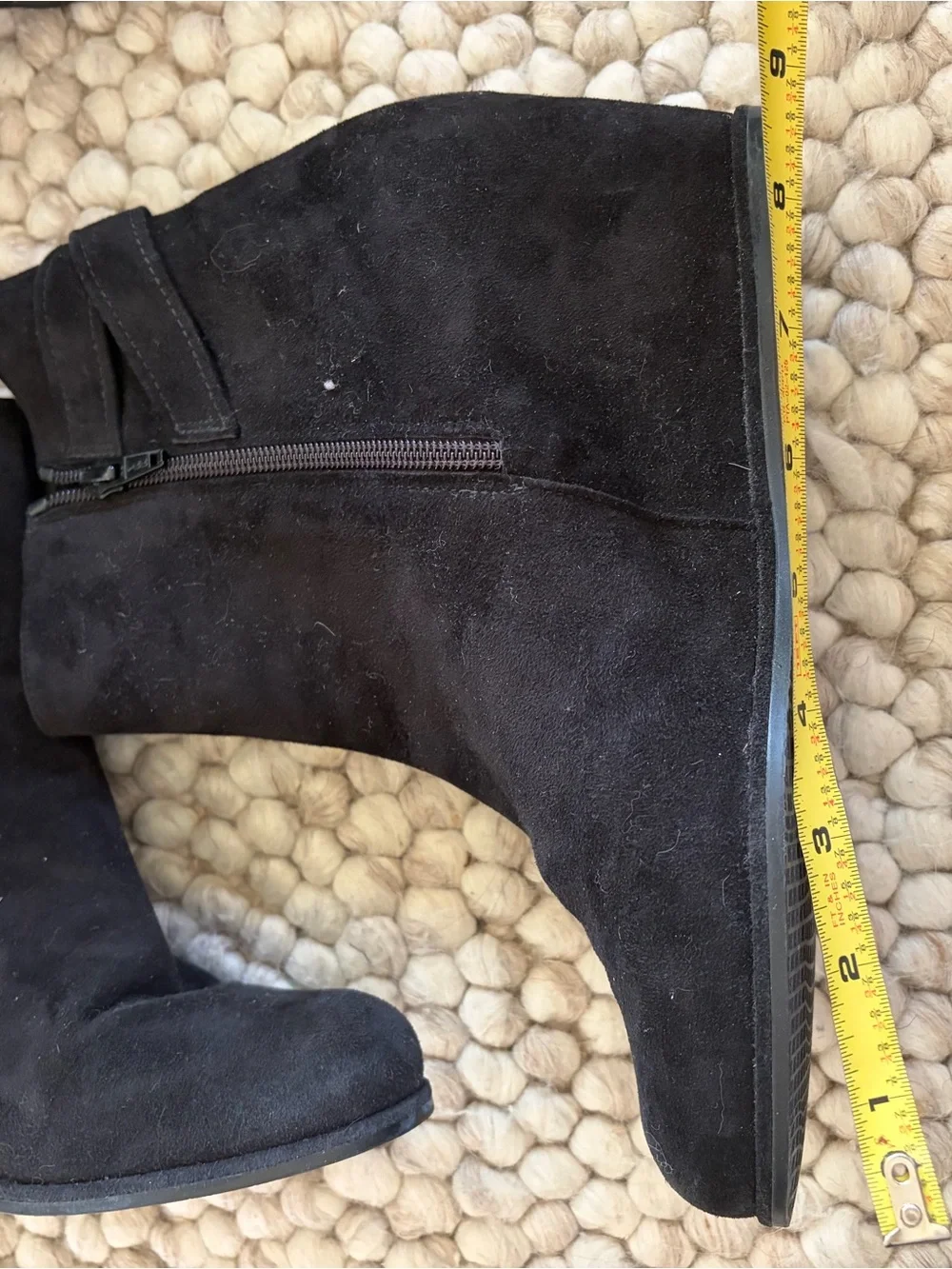 Stuart Weitzman Black Suede Wedge Ankle Boots